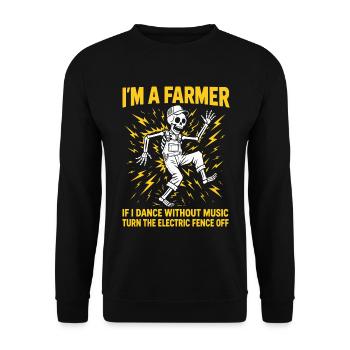 Landwirt, Kuhbauer, Farmer, Landwirtschaft, Bauer - Unisex Pullover - Schwarz - Vorne - Alina (178cm) & Michal (187cm)