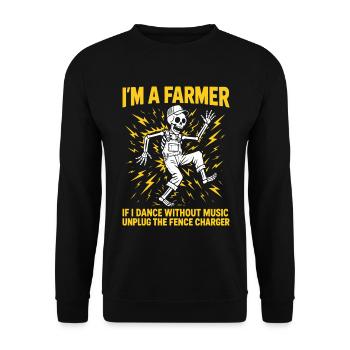 Landwirt, Kuhbauer, Farmer, Landwirtschaft, Bauer - Unisex Pullover - Schwarz - Vorne - Alina (178cm) & Michal (187cm)