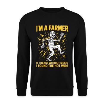Landwirt, Kuhbauer, Farmer, Landwirtschaft, Bauer - Unisex Pullover - Schwarz - Vorne - Alina (178cm) & Michal (187cm)