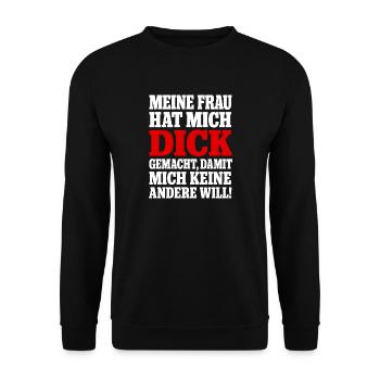 Bauch Wächst Weil Ehefrau Lecker Backt - Unisex Pullover - Schwarz - Vorne - Alina (178cm) & Michal (187cm)