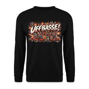 Uffbasse! Feuerwerk - Unisex Pullover - Schwarz - Vorne - Alina (178cm) & Michal (187cm)