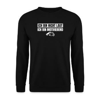 Fußballtrainer Nicht Laut Sondern Motivierend - Unisex Pullover - Schwarz - Vorne - Alina (178cm) & Michal (187cm)