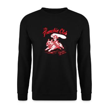  The Frenchie Club Fearless By Nature Französische - Unisex Pullover - Schwarz - Vorne - Alina (178cm) & Michal (187cm)