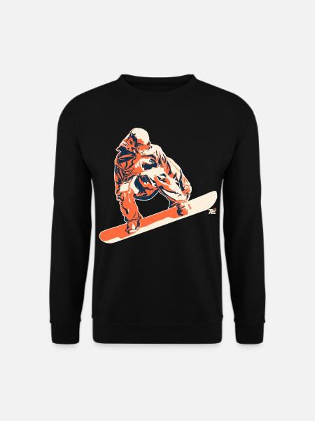 Snowboarder im Sprung – Retro Stil - Unisex Pullover - Schwarz