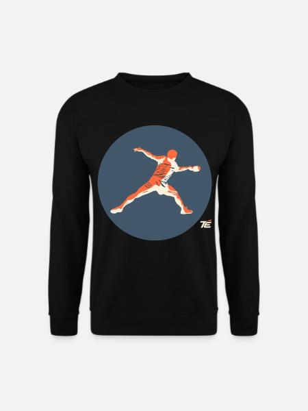 Tischtennisspieler in Aktion – Retro Stil - Unisex Pullover - Schwarz