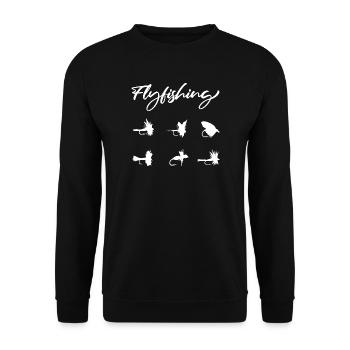 flyfishing_weiss - Unisex Pullover - Schwarz - Vorne - Alina (178cm) & Michal (187cm)