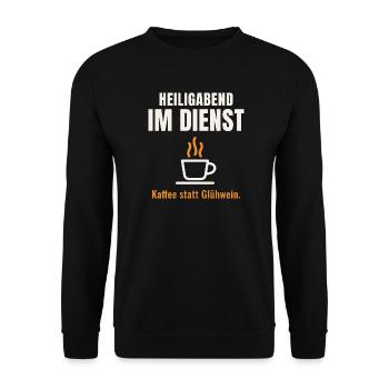 Heiligabend im Dienst - Unisex Pullover - Schwarz - Vorne - Alina (178cm) & Michal (187cm)