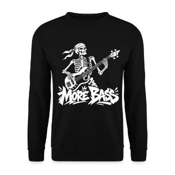 Bassgitarre Skull Motiv - Unisex Pullover - Schwarz - Vorne - Alina (178cm) & Michal (187cm)