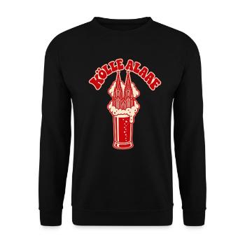 Kölle Alaaf Dom Kölsch Karneval Retro - Unisex Pullover - Schwarz - Vorne - Alina (178cm) & Michal (187cm)