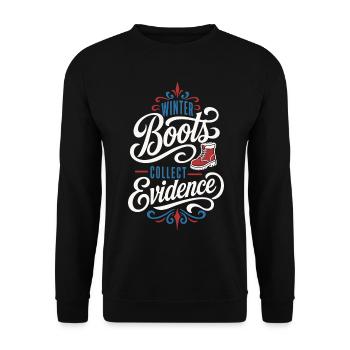 Winterstiefel – Winter Boots Collect Evidence - Unisex Pullover - Schwarz - Vorne - Alina (178cm) & Michal (187cm)