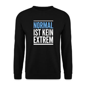 Normal ist kein Extrem Statement - Unisex Pullover - Schwarz - Vorne - Alina (178cm) & Michal (187cm)