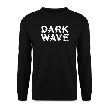 Dunkle Welle gezackter Text - Unisex Pullover - Schwarz - Vorne - Alina (178cm) & Michal (187cm)