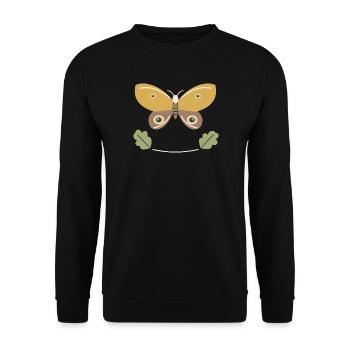 Polyphemus-Motte und Eiche - Unisex Pullover - Schwarz - Vorne - Alina (178cm) & Michal (187cm)