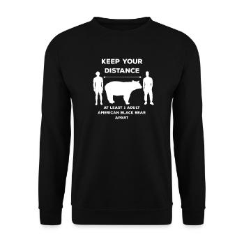 Keep your distance - 1 Schwarzbär Abstand - Unisex Pullover - Schwarz - Vorne - Alina (178cm) & Michal (187cm)