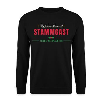 Weihnachtsmarkt Stammgast - Glühwein - Unisex Pullover - Schwarz - Vorne - Alina (178cm) & Michal (187cm)