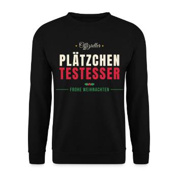 Offizieller Plätzchen Testesser - Unisex Pullover - Schwarz - Vorne - Alina (178cm) & Michal (187cm)