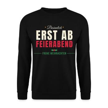 Besinnlich erst ab Feierabend - Büro - Unisex Pullover - Schwarz - Vorne - Alina (178cm) & Michal (187cm)