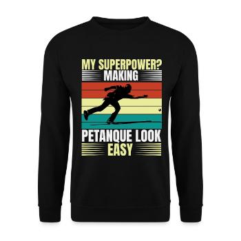 Superkraft: Boule leicht aussehen lassen - Unisex Pullover - Schwarz - Vorne - Alina (178cm) & Michal (187cm)