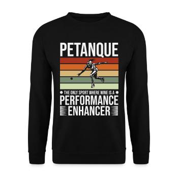 Boule – Der einzige Sport, wo Wein hilft - Unisex Pullover - Schwarz - Vorne - Alina (178cm) & Michal (187cm)