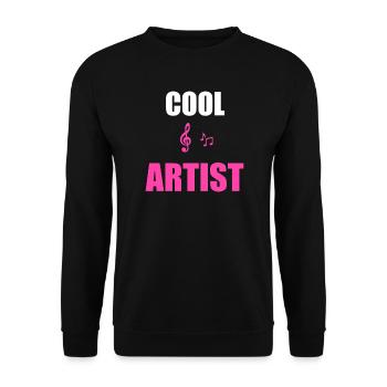 Cooler Künstler-Musik-Tee - Unisex Pullover - Schwarz - Vorne - Alina (178cm) & Michal (187cm)