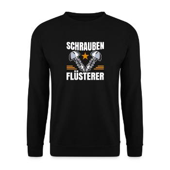 Schrauben Flüsterer - Unisex Pullover - Schwarz - Vorne - Alina (178cm) & Michal (187cm)