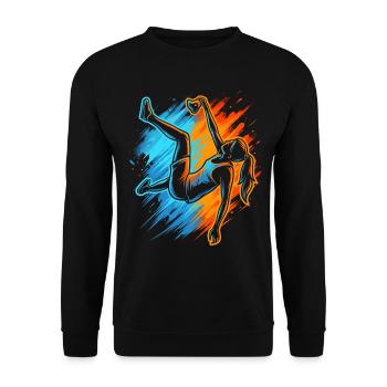 Klettern Berge Kletterer Bouldern Kinder Damen - Unisex Pullover - Schwarz - Vorne - Alina (178cm) & Michal (187cm)