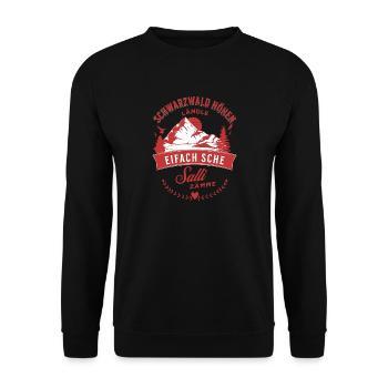 Schwarzwald Höhen Eifach Sche Salli Zämme Rot - Unisex Pullover - Schwarz - Vorne - Alina (178cm) & Michal (187cm)