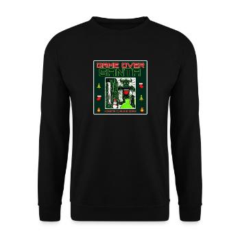 Game Over Santa Monster Claus erscheint nächstes Jahr - Unisex Pullover - Schwarz - Vorne - Alina (178cm) & Michal (187cm)