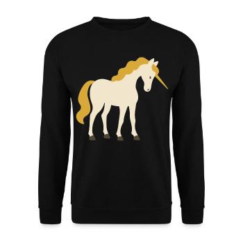 Einhorn märchenhaft Fantasie Zeichnung - Unisex Pullover - Schwarz - Vorne - Alina (178cm) & Michal (187cm)