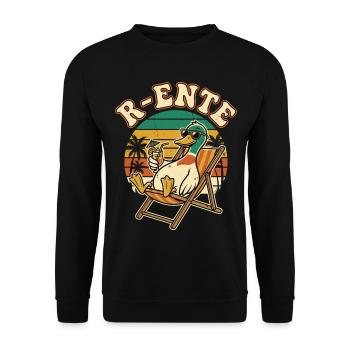 Tiefenentspannte R-Ente Ruhestand - Unisex Pullover - Schwarz - Vorne - Alina (178cm) & Michal (187cm)
