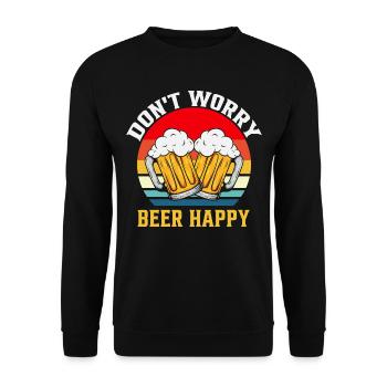 Keine Sorge Bierglück - Unisex Pullover - Schwarz - Vorne - Alina (178cm) & Michal (187cm)
