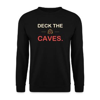 Deck die Höhlen – Höhlen-Geschenk - Unisex Pullover - Schwarz - Vorne - Alina (178cm) & Michal (187cm)