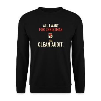 Weihnachtswunsch für saubere Prüfung – Pharma-QA-Geschenk - Unisex Pullover - Schwarz - Vorne - Alina (178cm) & Michal (187cm)