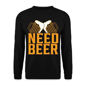 Need Beer: Biergläser Toast - Unisex Pullover - Schwarz - Vorne - Alina (178cm) & Michal (187cm)