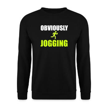 Offensichtlich Jogging-Grafik - Unisex Pullover - Schwarz - Vorne - Alina (178cm) & Michal (187cm)