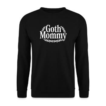 Goth-Mommy Stacheldrahttypografie - Unisex Pullover - Schwarz - Vorne - Alina (178cm) & Michal (187cm)