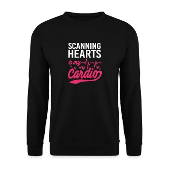 Kardiogramm Kardiographie - Unisex Pullover - Schwarz - Vorne - Alina (178cm) & Michal (187cm)