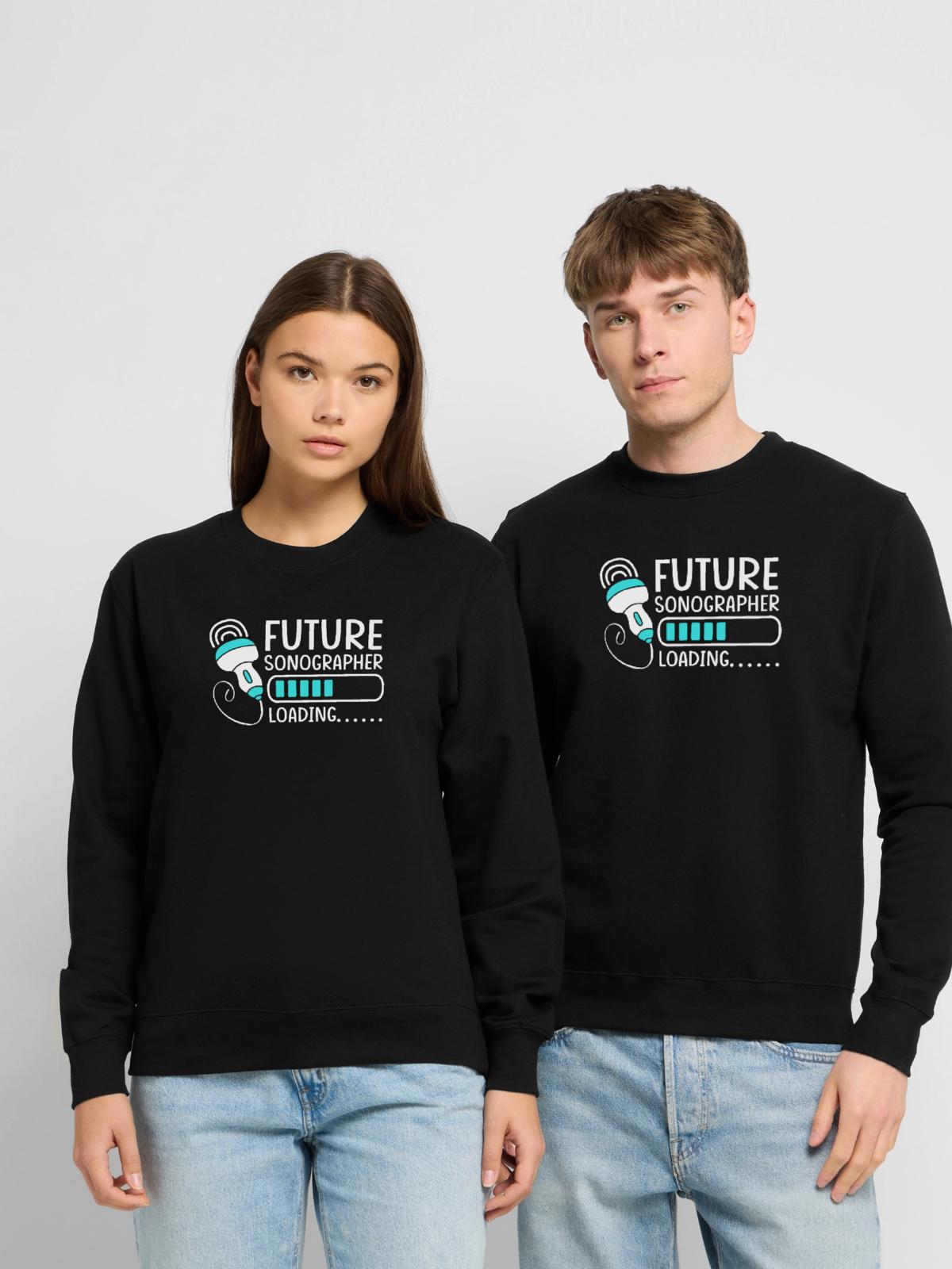 Kardiographie Kardiogramm - Unisex Pullover - Schwarz - Vorne - Alina (178cm) & Michal (187cm)