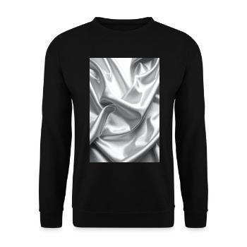 Silber Satin Falten - Unisex Pullover - Schwarz - Vorne - Alina (178cm) & Michal (187cm)