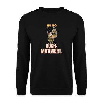 Wichtel - Ho Ho Hochmotiviert - Unisex Pullover - Schwarz - Vorne - Alina (178cm) & Michal (187cm)
