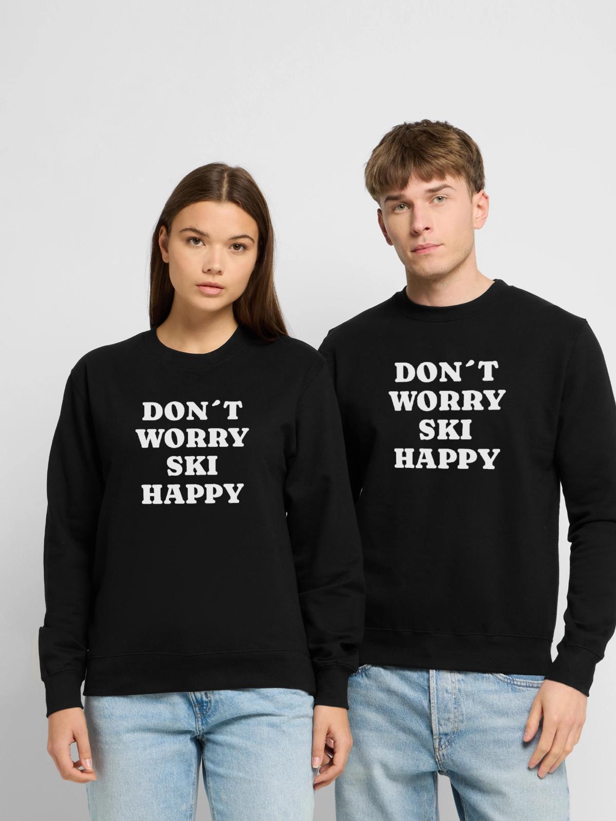 Ski Aprés-Ski - Unisex Pullover - Schwarz - Vorne - Alina (178cm) & Michal (187cm)