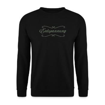 Entspannung - Ruhe - Gelassenheit - Unisex Pullover - Schwarz - Vorne - Alina (178cm) & Michal (187cm)