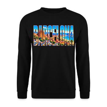 Barcelona-33cm - Unisex Pullover - Schwarz - Vorne - Alina (178cm) & Michal (187cm)