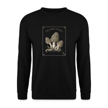 The Morel Society Pilzsuche - Unisex Pullover - Schwarz - Vorne - Alina (178cm) & Michal (187cm)