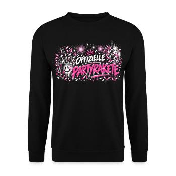 Offizielle Partyrakete - Unisex Pullover - Schwarz - Vorne - Alina (178cm) & Michal (187cm)
