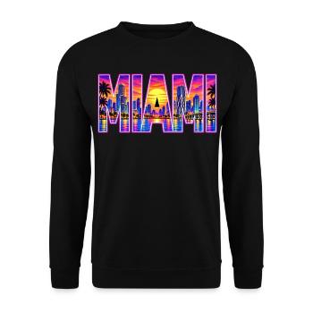 Miami-33cm - Unisex Pullover - Schwarz - Vorne - Alina (178cm) & Michal (187cm)