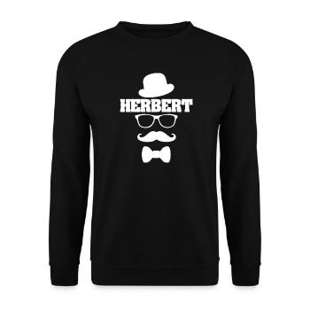 Herbert als Hipster - Unisex Pullover - Schwarz - Vorne - Alina (178cm) & Michal (187cm)