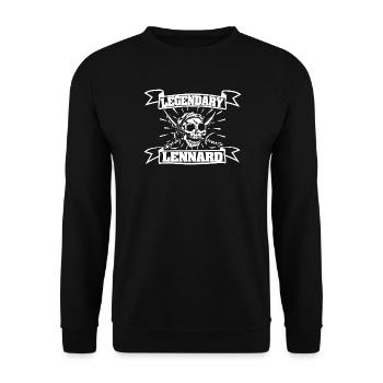 Geschenk für Lennard - Unisex Pullover - Schwarz - Vorne - Alina (178cm) & Michal (187cm)