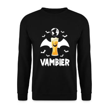 Lustiges Halloween ghost spooky boo VAMBIER - Unisex Pullover - Schwarz - Vorne - Alina (178cm) & Michal (187cm)
