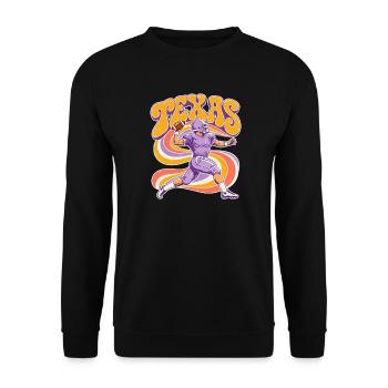Texas Football Retro Burst - Unisex Pullover - Schwarz - Vorne - Alina (178cm) & Michal (187cm)